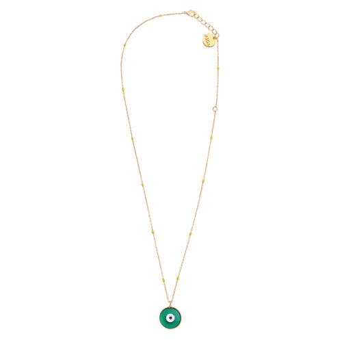 Garden green Evil eye necklace