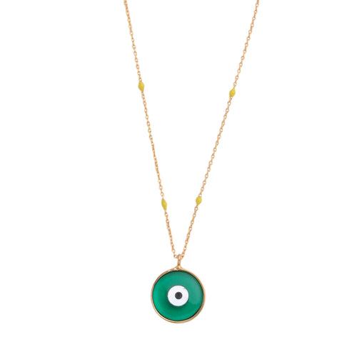 Garden green Evil eye necklace