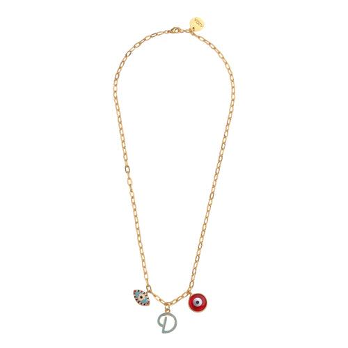 Evil Eye Initial Necklace