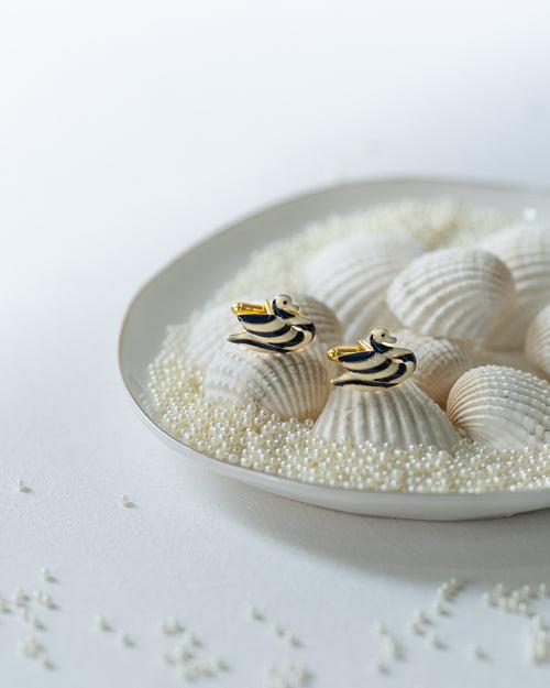 Water Bird Enamel Cufflinks