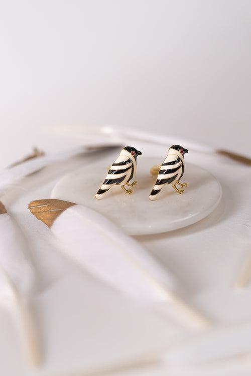 Sparrow Enamel Cufflinks