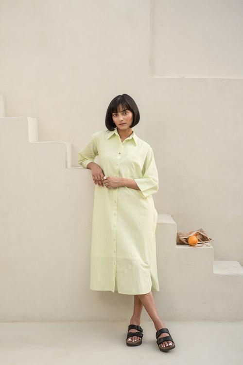 FRENCH LIME SHIFT DRESS