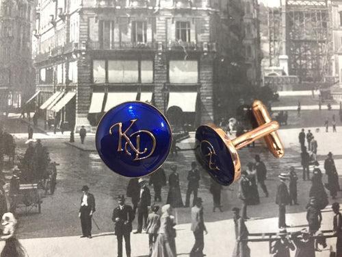 Initials/ Monogram - with Enamel & Engraving