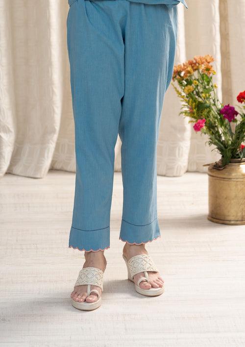 Blue Narrow Pants