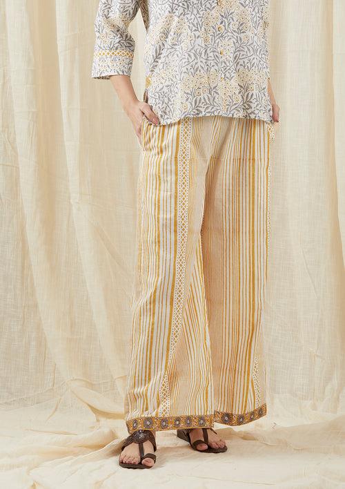 Mustard Stripe Box Pants