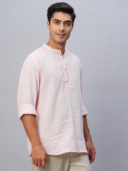 Men's Pink Cotton Regular Fit Shirt