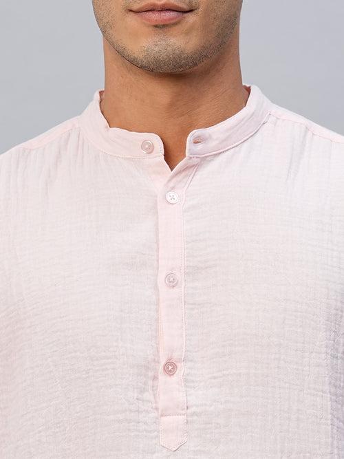 Men's Pink Cotton Regular Fit Shirt