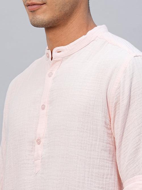 Men's Pink Cotton Regular Fit Shirt