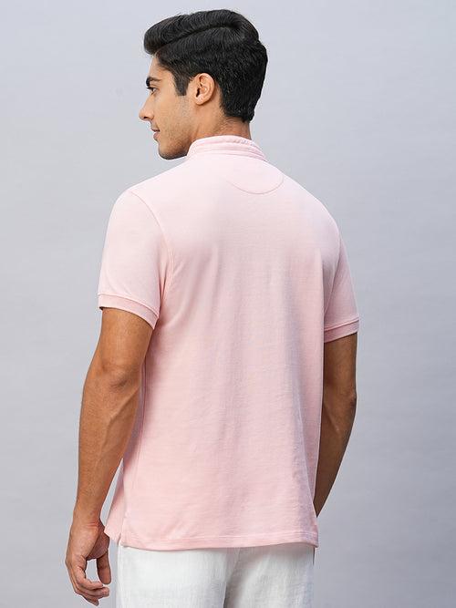 Men's Pink Cotton Regular Fit Tshirts