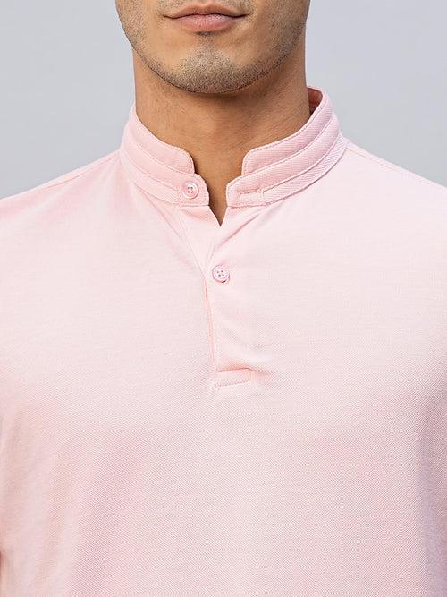 Men's Pink Cotton Regular Fit Tshirts