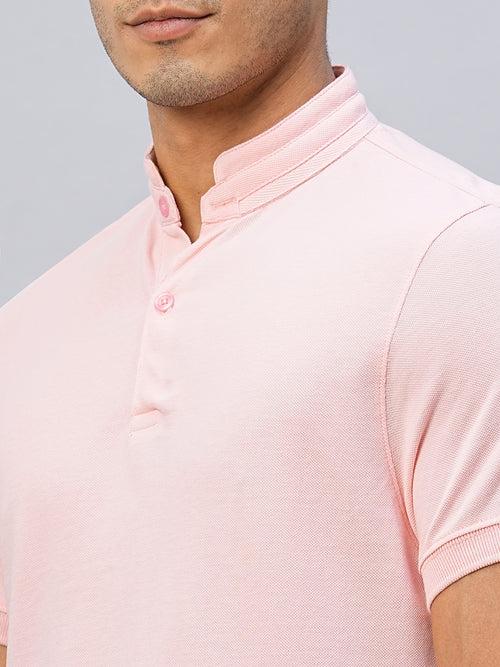 Men's Pink Cotton Regular Fit Tshirts