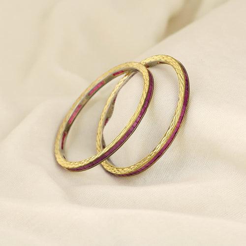 Gold-Plated Pink Ruby 2 Bangles