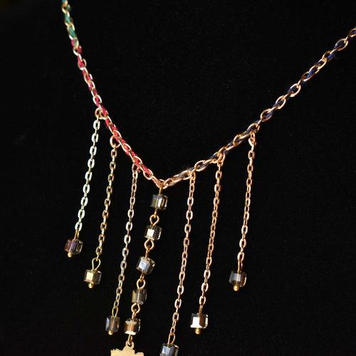 Dangling Chain State Charm Necklace