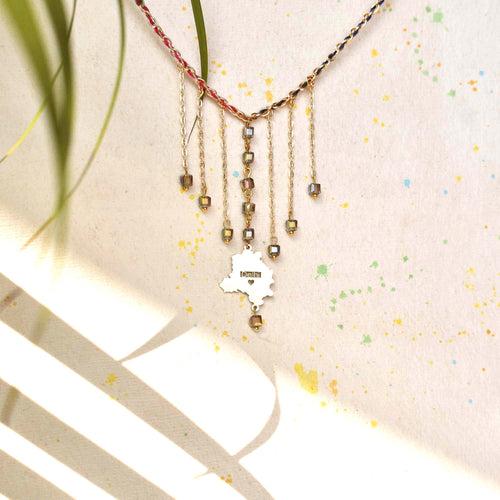 Dangling Chain State Charm Necklace