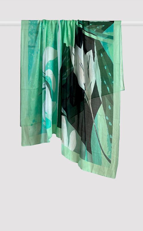 Seafoam Floral Large Scarf