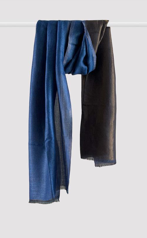 Zari Reversible Stole - Electric Blue