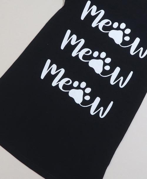 Meow Print Girls T-Shirt Dress