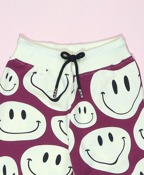 Smiley Pattern Kids Sweatshirt & Joggers Set