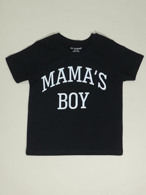 Mama's Boy Kids Half Sleeves Round Neck T- Shirt