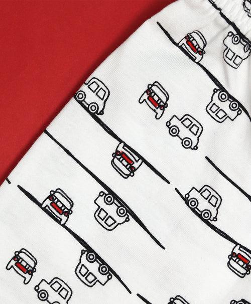 Toy Car Pattern Cotton Knit Full Length Printed Lounge Pants