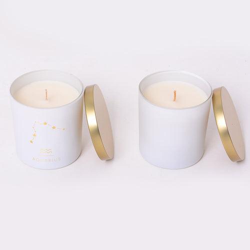 Aquarius Zodiac Candle - Set of 2