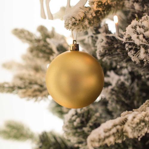 Golden Matte Bauble Decor - Set of 2