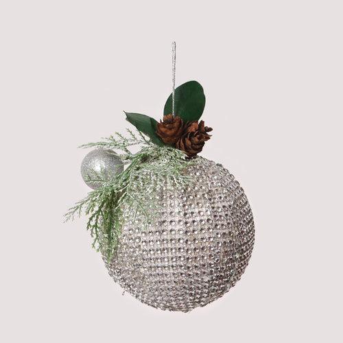 Silver Tone Bauble Decor