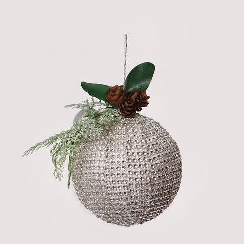 Silver Tone Bauble Decor