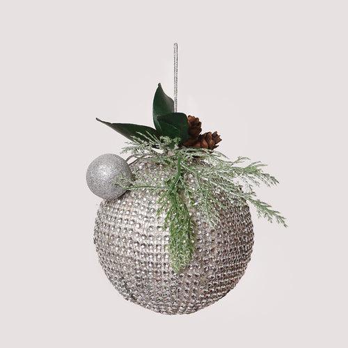 Silver Tone Bauble Decor