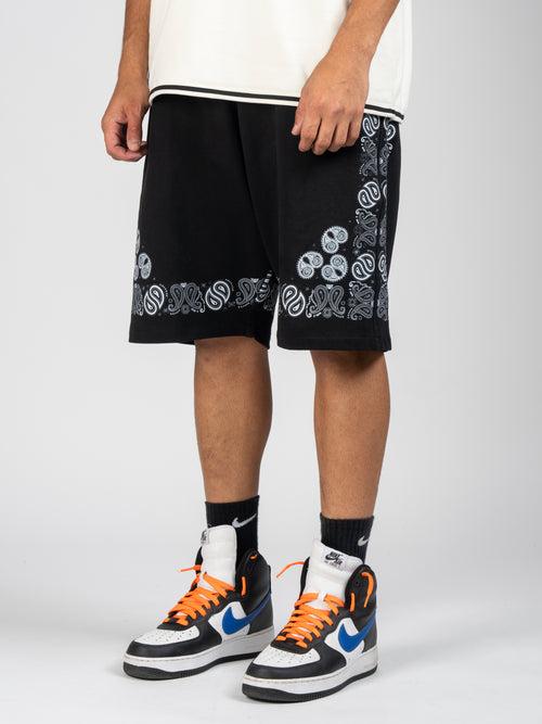 Black Paisley Outline Shorts