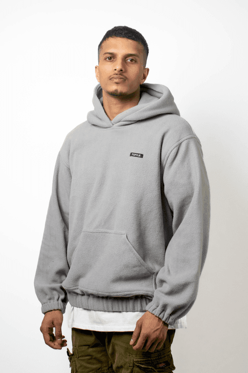 Grey Polar Fleece Hoodie