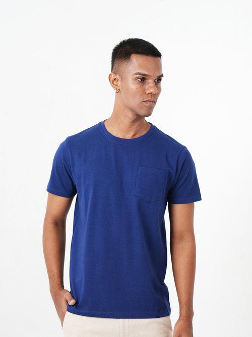 Monkstory Bamboo Cotton Crew Tee - Midnight Blue