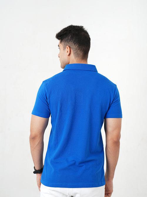 Monkstory Bamboo Cotton Polo Tee - Cobalt Blue