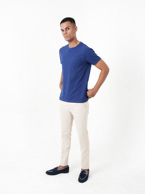 Monkstory Bamboo Cotton Crew Tee - Midnight Blue