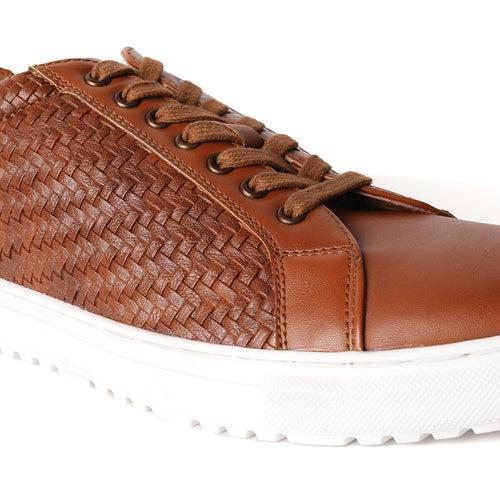 Monkstory Woven Pattern Sneakers - Tan