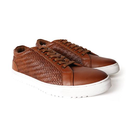 Monkstory Woven Pattern Sneakers - Tan