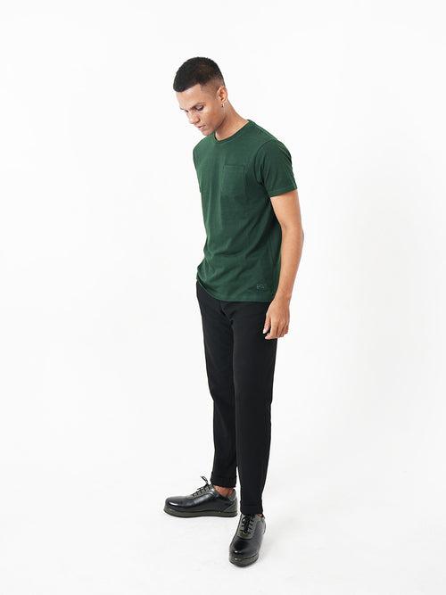 Monkstory Bamboo Cotton Crew Tee - Bottle Green