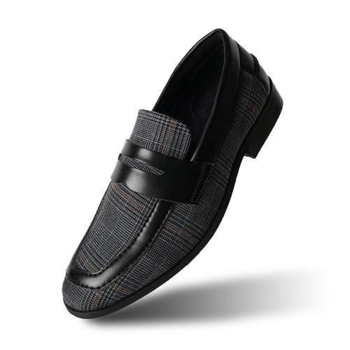 Raro Plaid Fabric Slip-Ons - Black