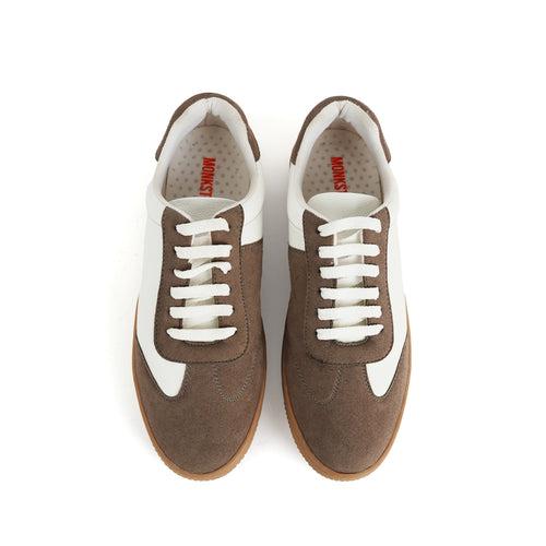 Monkstory Vintage Street Sneakers - White/Greyish Brown