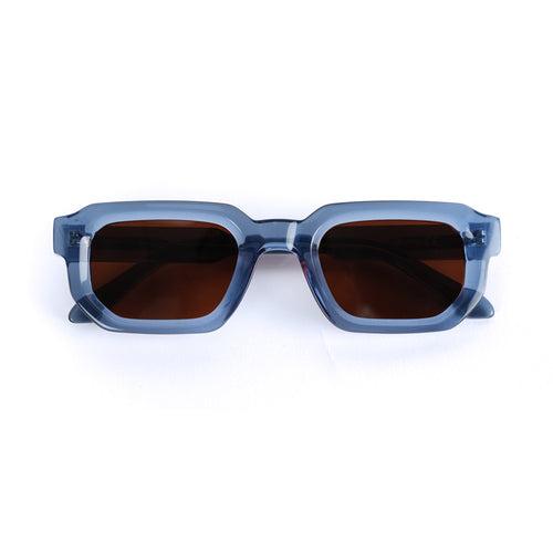 Monkstory Geometric Acetate Unisex Sunglasses - Transparent Blue