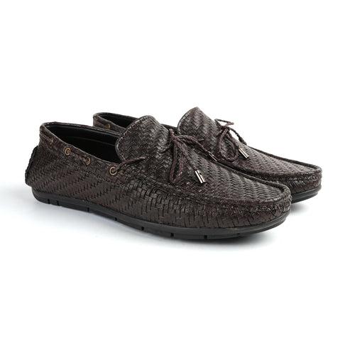Monkstory Patterned Square Driving Shoes - Brown