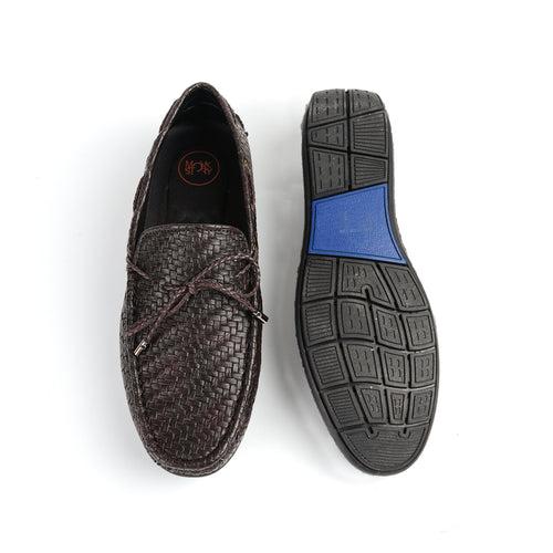 Monkstory Patterned Square Driving Shoes - Brown