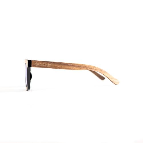 MonkStory Woody Wood+Acetate Unisex Sunglasses - Reflective Lens