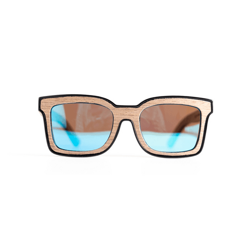 MonkStory Woody Wood+Acetate Unisex Sunglasses - Reflective Lens