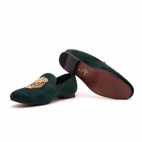 Ross Green Velvet Slip Ons