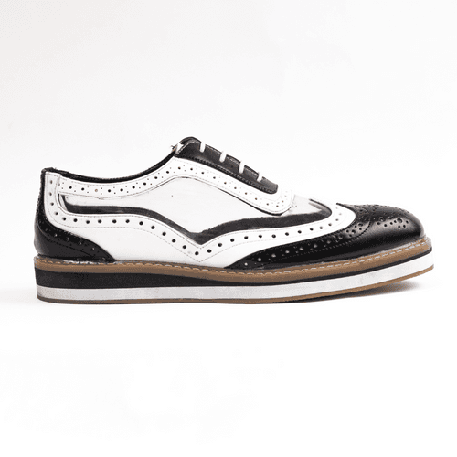 Trance Transparent Brogues - Black/White