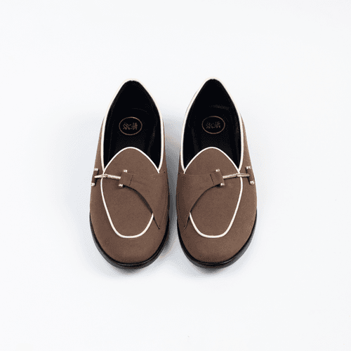 Eclecta Suede Side Buckle Slip Ons - Classic Brown