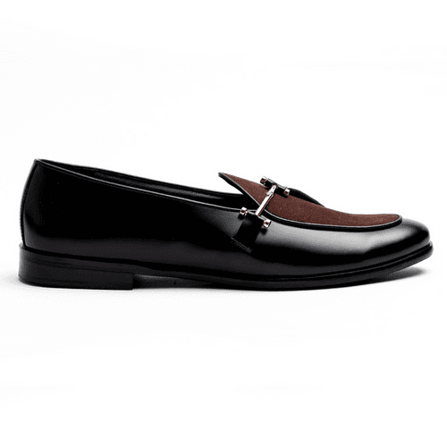 Eclecta Side Buckle Slip Ons - Brown/Black