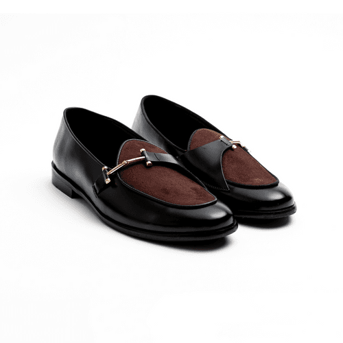 Eclecta Side Buckle Slip Ons - Brown/Black