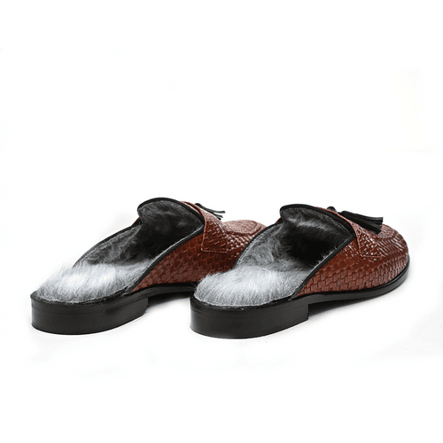 Luxious Mule Shoes With Fur Insoles - Tan